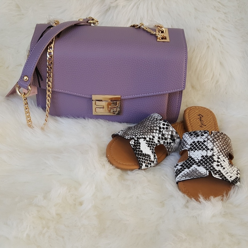 COPY - LAVENDER GOLD CHAIN TOTE